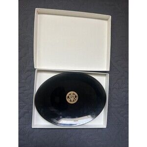 United States Senate Gold Seal On Black Glass Oval Plate Political Collectible